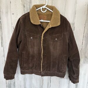 Old Navy Size Medium Men’s Vintage 90’s Sherpa Lined Corduroy Trucker Jacket